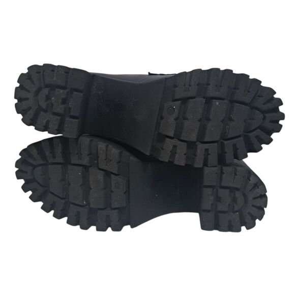 Steve Madden Binary Moto Boho Chic Goth Platform Loafer Chunky Heel Sz 9.5 Black - Picture 7 of 15